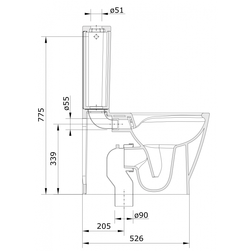 Mecanismo descarga individual para cisterna baja e instalación de agua  potable LOOK Unisan