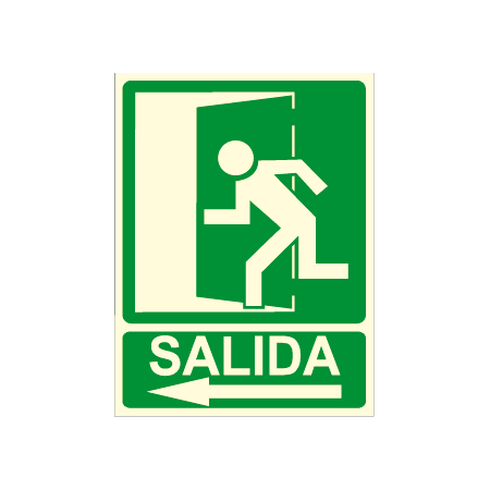 Cartel de Salida c/ Flecha Izquierda – Fonoluz